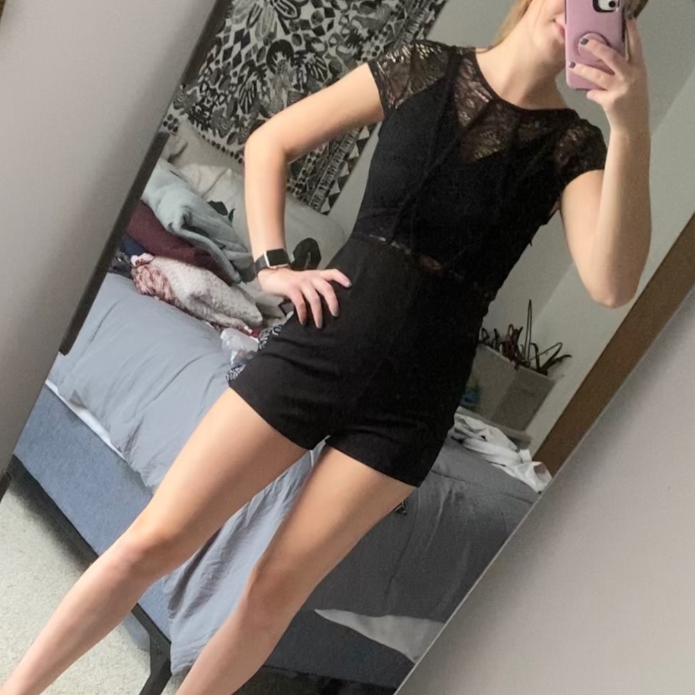 Lace Black Romper